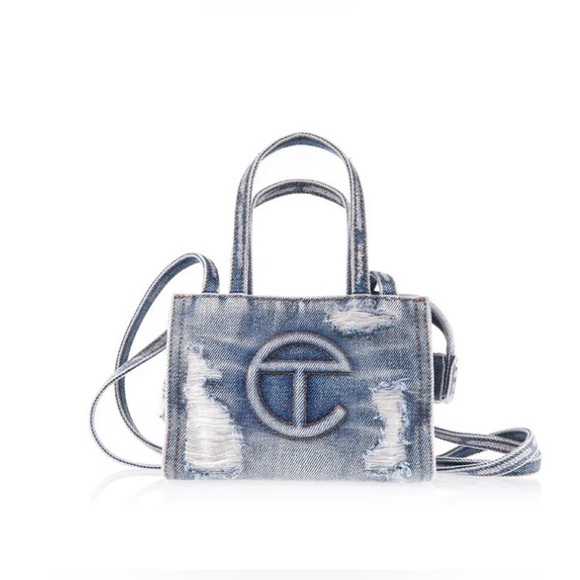 Telfar Handbags - Small distressed denim blue Telfar